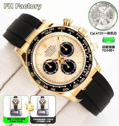 FH Factory ROLEX Daytona Dandong 7750 Shanghai 4130/4131 Movement 145g Mens Watch